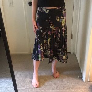 Isabel Marant silk pleated floral skirt